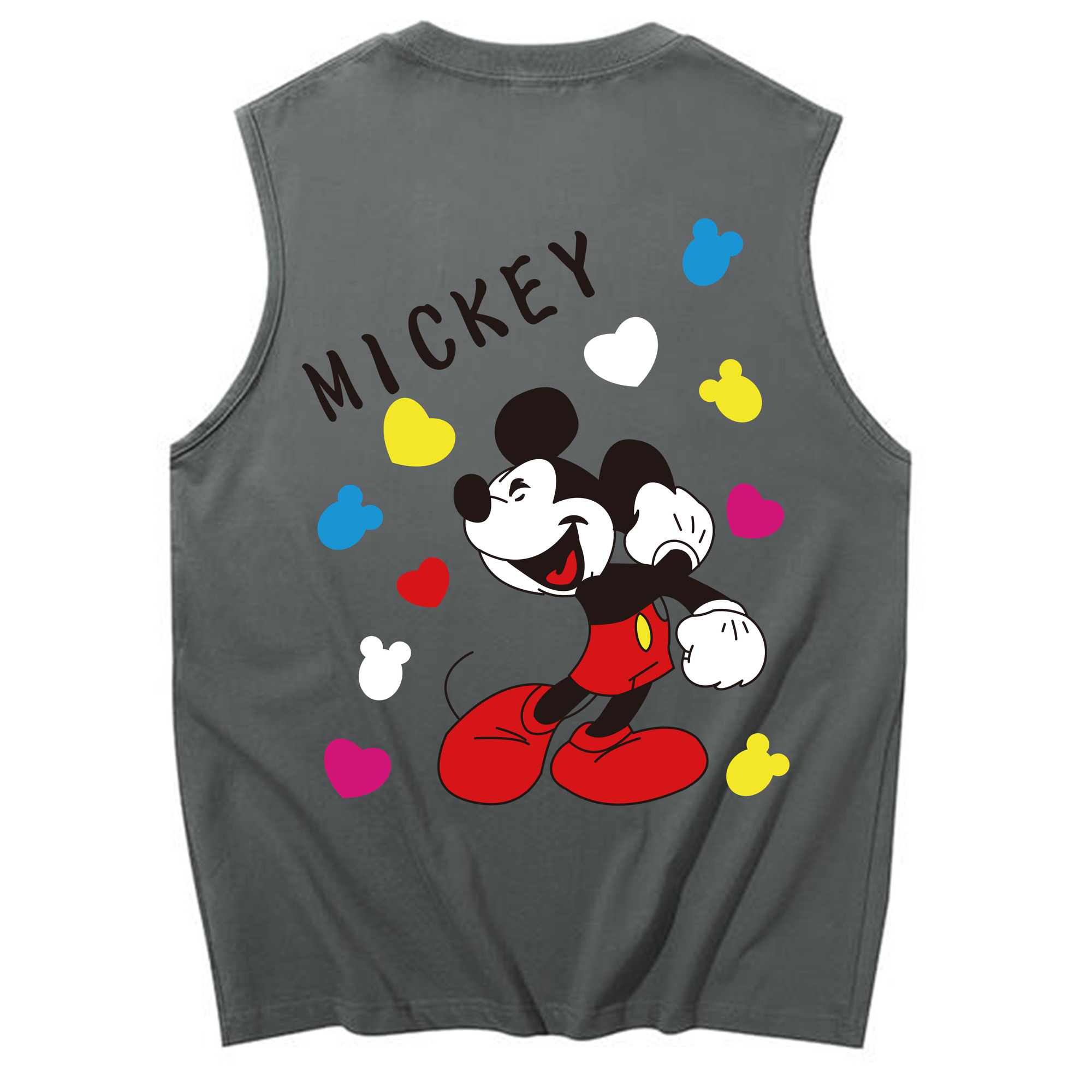 ミッキーマウス Mickey Mouse コットン100％タンクトップ（背面プリント）